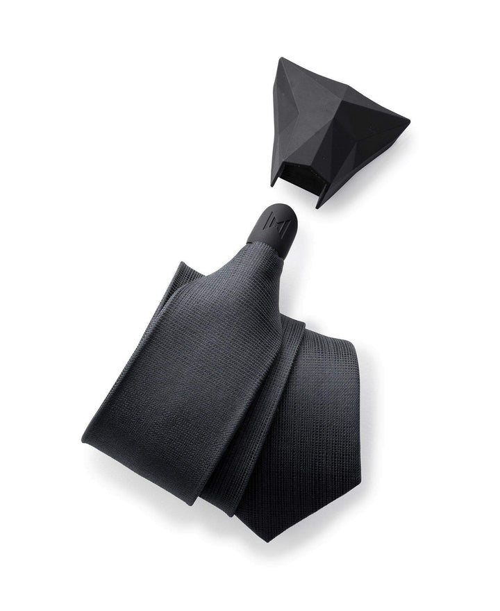 Sharp Obsidian - Solid Black Tie Set - ModernTie.com