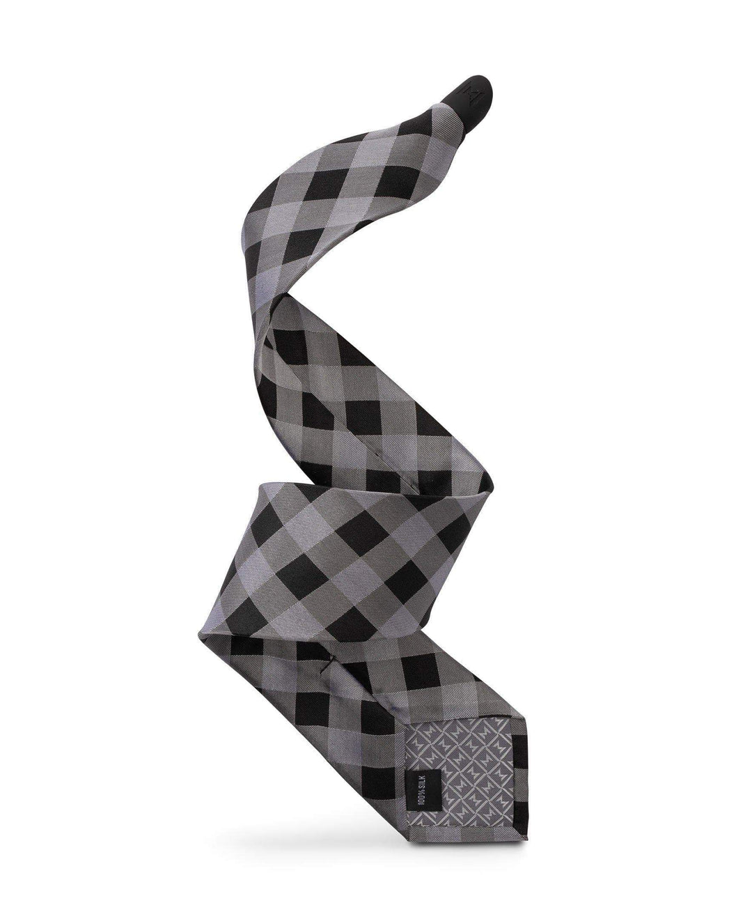 BUFFALO- Gray Checkered Tie - ModernTie.com