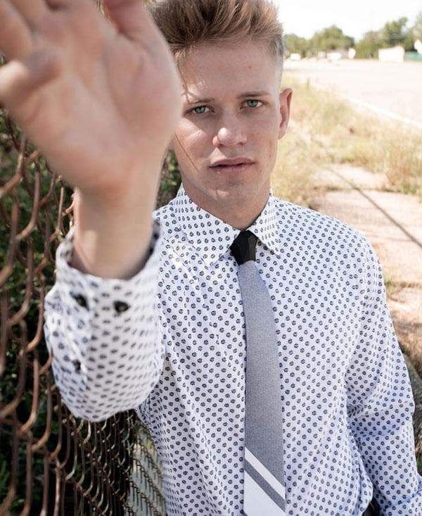GRAYSCALE - 2 Tone Striped Tipping Athletica - Tie - ModernTie.com