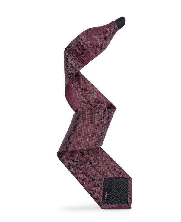 MULBERRY- SILVER BURGUNDY WEAVE TIE - ModernTie.com